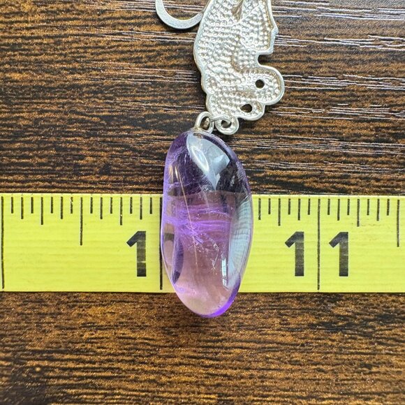 Sterling Silver 925 Amethyst Nugget Victorian Lady Dangle Earrings 3" Length - Picture 11 of 15